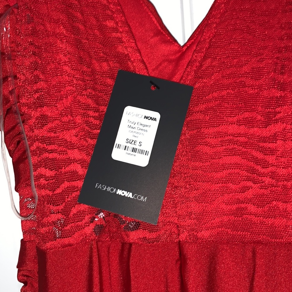 NWT Red and Silver Maxi Dress - Picture 7 of 7